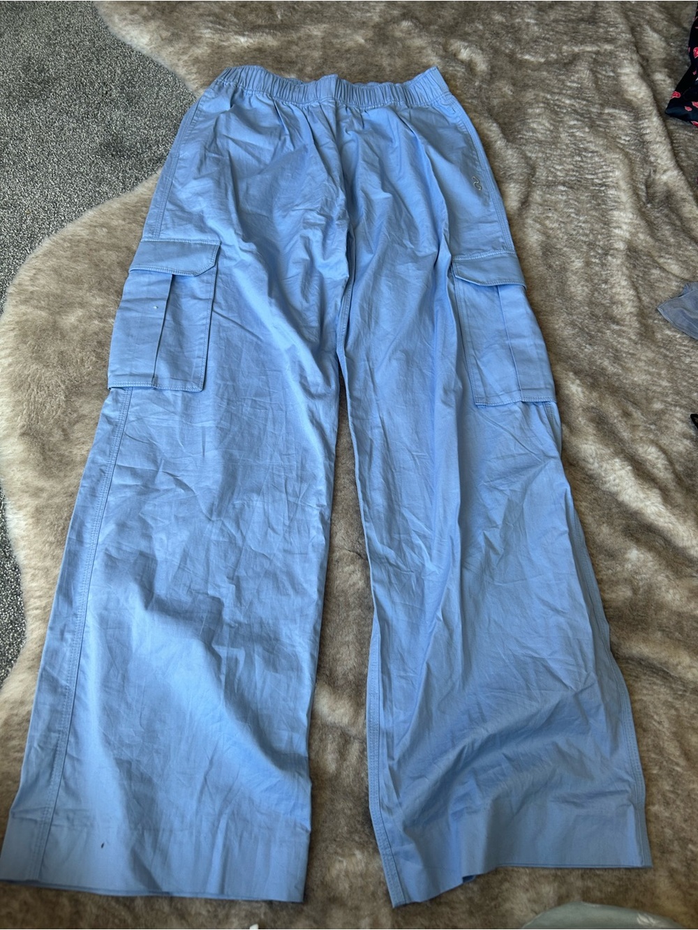 STINE GOYA Light Blue Cargo Pants - Wide Leg